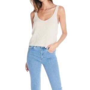 NEW OSCAR THE COLLECTION knit tank top in ecru